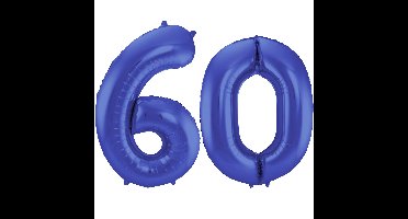 Folat Verjaardag Leeftijd folieballon - 60 jaar - blauw - 86 cm
