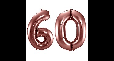 Folat Verjaardag Leeftijd folieballon - 60 jaar - ros? goud - 86 cm