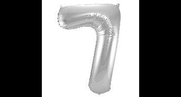Folat Verjaardag Leeftijd folieballon - 7 jaar - zilver - 86cm - folie