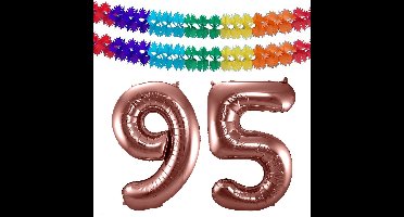 Folat Verjaardag Leeftijd folieballon - 95 jaar - ros? goud - 86 cm