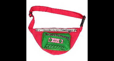 Foute 80s/90s print heuptasje roze - jaren 80/90 verkleed accessoires