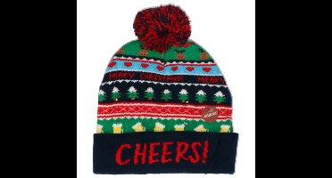 Foute kerstmutsen/mutsen/wintermutsen Cheers met verlichting