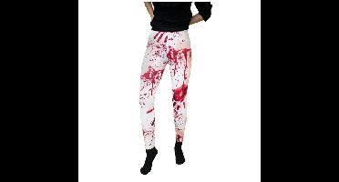 Funny Fashion Legging met bloedvlekken - wit - dames - polyester