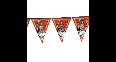 Funny Fashion Sinterklaas vlaggenlijn - slinger - rood - 500 cm