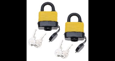 FX Tools Hangslot waterbestendig - 2x - 2 sleutels - 7.5 x 5 x 2.5 cm