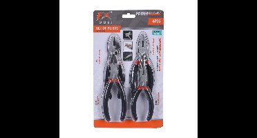FX Tools Tangenset - 4-delig - 15 cm - knip/schuif/combi/punttang
