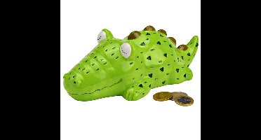 G. Wurm Spaarpot krokodil - voor kinderen - keramiek - 16 x 12 x 10 cm