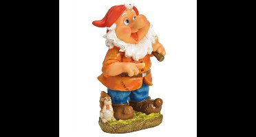 G. Wurm Tuinkabouter - met bijl en eekhoorn - polystone - 38 cm