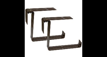 Geli Balkonbeugel - 6x - railing 14 cm - bruin - plantenbakken