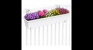 Geli Plantenbak Balcony - wit - ophangbeugels - 80 x 18 x 15 cm