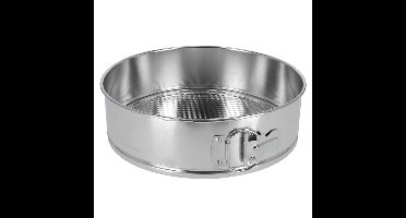 Gerim Taarten bakken bakvorm/spring vorm Kitchen Pro - metaal - anti-aanbak laag - zilver - 24 x 7 cm