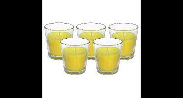 Gerimport Citronella kaars in potje - 5x - glas - 10 branduren