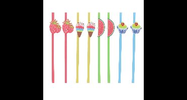 Gerimport Cocktail feest rietjes - kunststof - 36x stuks