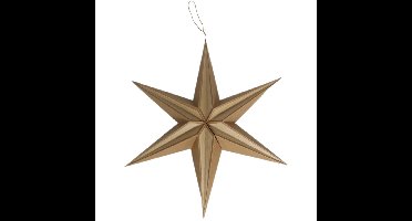 Gerimport Decoratie kerstster - bruin - 40 cm - papier - kerststerren lampion