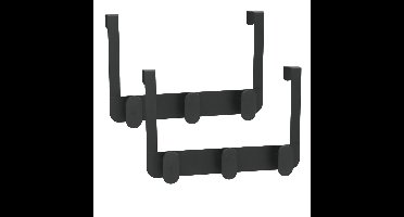 Gerimport Deurkapstok - 2x - 3 ophang haken - metaal - ruimtebesparend