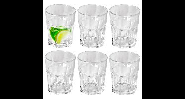 Gerimport Drinkglazen - 6x - transparant - glas - 256 ml - waterglazen