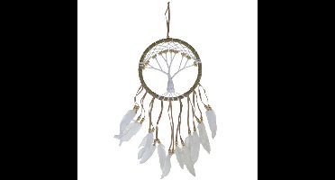 Gerimport Dromenvanger - mobiel - bruin - veertje/kraaltje - 22 cm