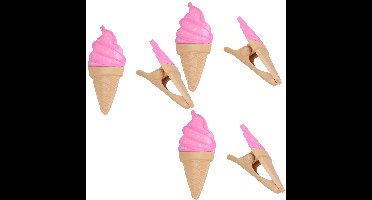 Gerimport Handdoekknijpers - 6x - bruin - ijsje - handdoekklem