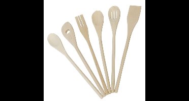 Gerimport Keukenlepels/pollepels - 6 stuks - hout