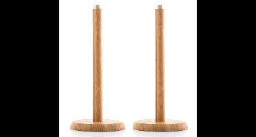 Gerimport Keukenrolhouder - 2x - bamboe - staand model - 32 cm