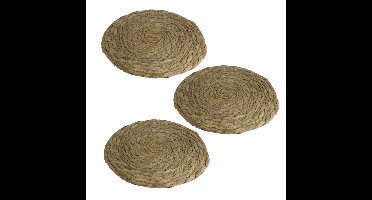 Gerimport Pannenonderzetter - 3x - hittebestendig - zeegras - D22 cm