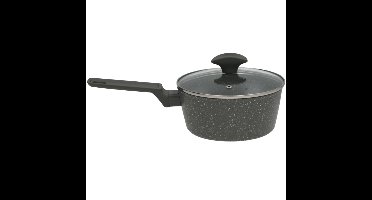 Gerimport Steel / sauspan - zwart marble - D16 cm - aluminium