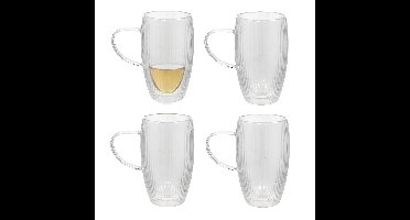 Gerimport Theeglazen - 12x - dubbelwandig - glas- 450ml - H15cm