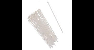Gerimport tie-wraps/kabelbinders - 50x stuks - wit - 10 cm