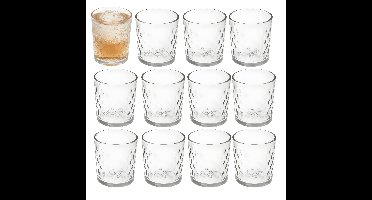 Gerimport Waterglazen / drinkglazen Diamand - 12x stuks - 265 ml