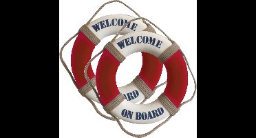 Gerkimex Reddingsboei - 2x - Welcome on board - 25cm - kunststof - maritiem