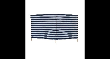 Gerkimex Windscherm - gestreept - 240 x 120 cm - wit/donkerblauw