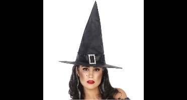 Halloween heksenhoed - basic model - one size - zwart - meisjes/dames