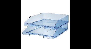 HAN Brievenbakje/postbakje A4 - 4x - transparant blauw - Documenten