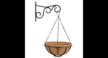 Hanging basket 30 cm met muurhaak - metaal - complete hangmand set