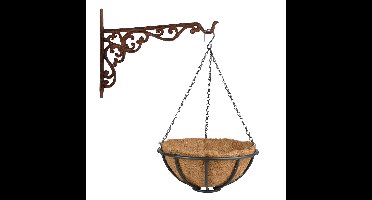 Hanging basket 30 cm met muurhaak - metaal - complete hangmand set
