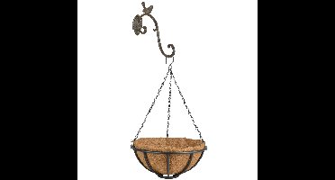 Hanging basket 30 cm van metaal met ijzeren muurhaak - complete hangmand set