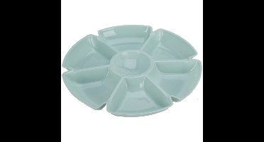 Hapjes / chips serveerschaal - lichtblauw - 29 cm - vakjes dienblad