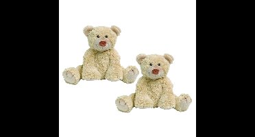 Happy Horse knuffelbeer Boogy - 2x - beige - 24 cm - pluche