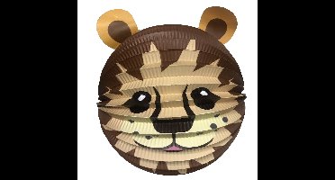 Haza Lampion leeuw - 20 cm - bruin - papier