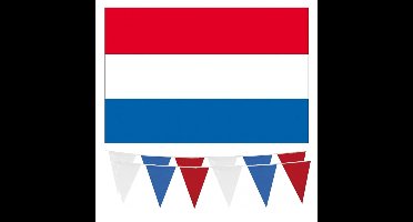 Haza - Nederland vlaggetjes feest versiering set binnen/buiten 4-delig