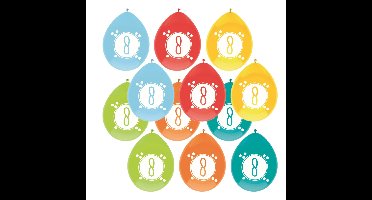 Haza party Ballonnen - 8 jaar - leeftijd verjaardag - 18x stuks