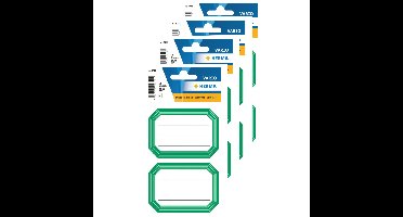 Herma Schoolboeken etiketten/stickers - 48x - groen/wit