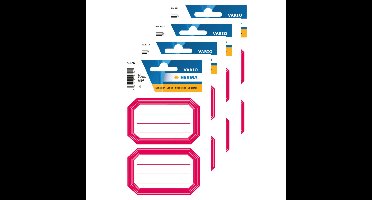Herma Schoolboeken etiketten/stickers - 48x - roze/wit