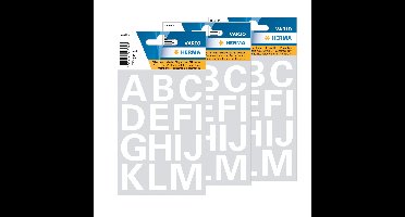 Herma Stickervel alfabet - 84x stuks - plak letters - A tm Z - wit