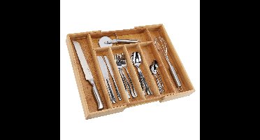 HI Bestekbak - uitschuifbaar - 31-48 x 37 x 5 cm - bamboe - besteklade