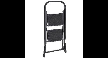 HI Huishoudtrap - zwart - 81 cm - inklapbaar - keukentrap
