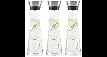HI Karaf - 3x - 1 liter - glas - RVS filter - sapkan - waterkan