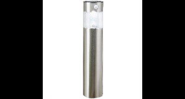 Hi Solar tuinlamp/prikspot - bewegingssensor - zilver - 50 cm
