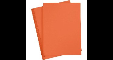 Hobby en knutselen karton vellen - 1x - oranje - A4 - 21 x 30 cm