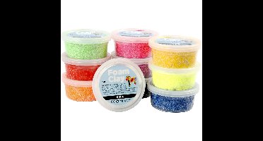 Hobby Foam Clay klei - 10x potjes - multi kleuren - 35 gram